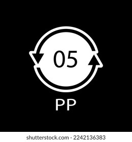 Plastic recycle symbol PP 5 vector icon.
