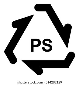 Plastic Recycle Symbol PS, Plastic Recycling Code PS, Vector Illustration.