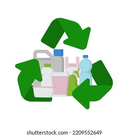 The plastic recycle symbols set vector illustration.
