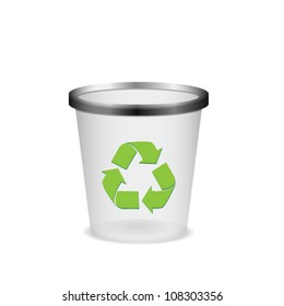 Plastic recycle trash can