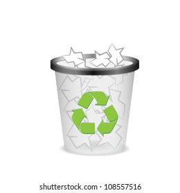 Plastic recycle trash can
