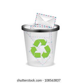 Plastic recycle trash can