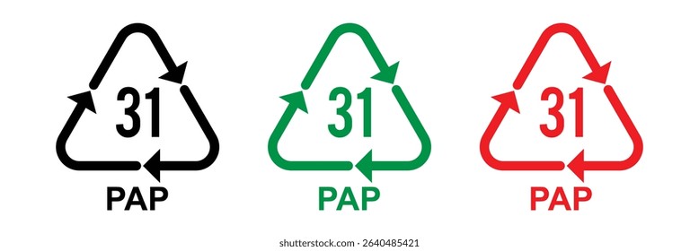 Plastic recycles icons collection. Recycle plastic vector set in triangular shape. Icon set of hdpe, pp, pet, ldpe and pvc. Ecological recycling codes. Flat style. Vector illustration in eps 10.
