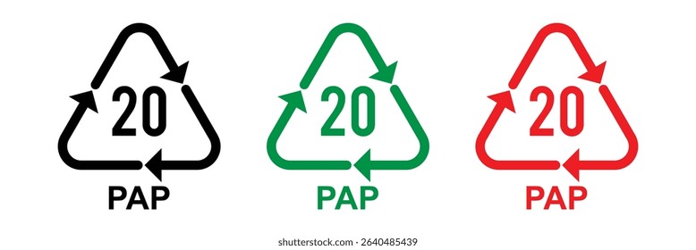 Plastic recycles icons collection. Recycle plastic vector set in triangular shape. Icon set of hdpe, pp, pet, ldpe and pvc. Ecological recycling codes. Flat style. Vector illustration in eps 10.