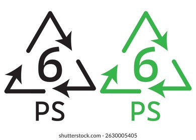 Plastic recycling code icon set. plastic recycling code 01-07 icon set. plastic recycling code symbol icon PETE, HDPE, PVC, LDPE, PP, PS, OTHER. Plastic, recycle, symbol, icons EPS 10