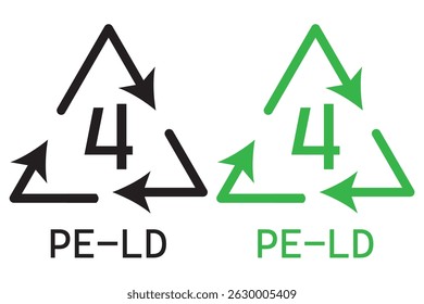 Plastic recycling code icon set. plastic recycling code 01-07 icon set. plastic recycling code symbol icon PETE, HDPE, PVC, LDPE, PP, PS, OTHER. Plastic, recycle, symbol, icons EPS 10