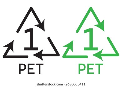 Plastic recycling code icon set. plastic recycling code 01-07 icon set. plastic recycling code symbol icon PETE, HDPE, PVC, LDPE, PP, PS, OTHER. Plastic, recycle, symbol, icons EPS 10