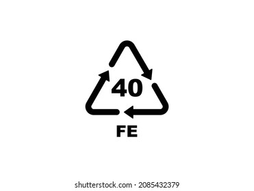 Plastic recycling code symbol. FE recycling symbol for plastic, simple flat icon vector