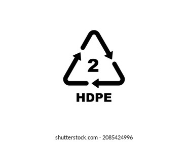 Plastic recycling code symbol. HDPE recycling symbol for plastic, simple flat icon vector