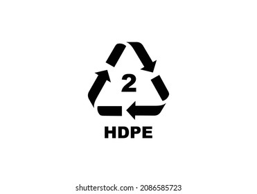 Plastic recycling code symbol. HDPE recycling symbol for plastic, simple flat icon vector