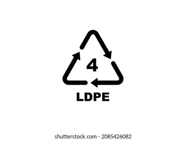 Plastic recycling code symbol. LDPE recycling symbol for plastic, simple flat icon vector