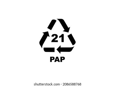 Plastic recycling code symbol. PAP recycling symbol for plastic, simple flat icon vector svg