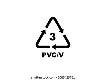Plastic recycling code symbol. PVCV recycling symbol for plastic, simple flat icon vector