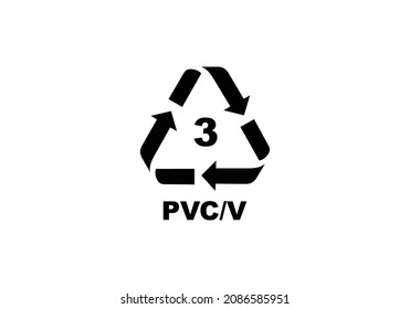 Símbolo de código de reciclado de plástico. Símbolo de reciclado de VCV para plástico, simple vector de icono plano