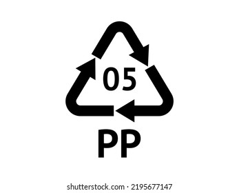 Códigos de reciclaje de plástico. Símbolo de reciclaje sobre un fondo aislado. Tira de Mobius.
Icono especial para clasificación y reciclado. Uso secundario. Ilustración vectorial para Embalaje.
