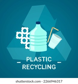 plastic recycling composition vector illustration