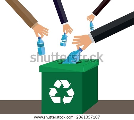 Plastic recycling concept. Flat design modern vector illustration concept
