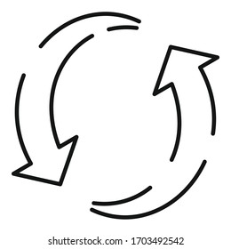 Plastic recycling icon. Outline plastic recycling vector icon for web design isolated on white background