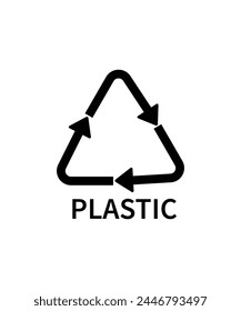 Icono de reciclaje de plástico, Vector mejor icono plano.