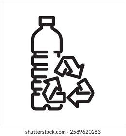 plastic recycling Simple line icon