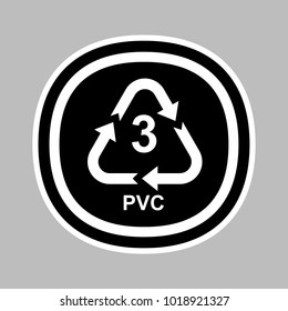 Plastic recycling symbol 3 PVC