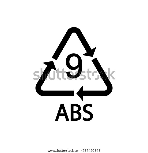 Plastic Recycling Symbol Abs 9 Vector Stock Vector (Royalty Free) 757420348