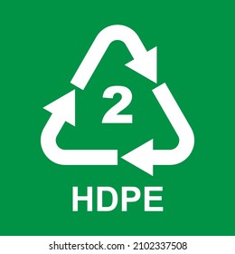 Símbolo de reciclado de plástico clase 2 HDPE