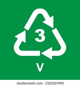Plastic Recycling Symbol Class 3 V