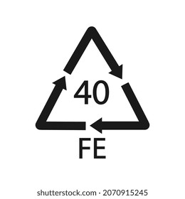Plastic recycling symbol FE 40, Wrapping Plastic. Vector Illustration