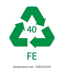 Plastic recycling symbol FE 40, Wrapping Plastic. Vector Illustration