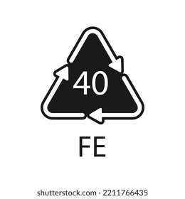 Plastic recycling symbol FE 40, Wrapping Plastic. Vector Illustration