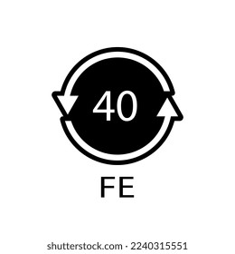 Plastic recycling symbol FE 40, Wrapping Plastic. Vector Illustration