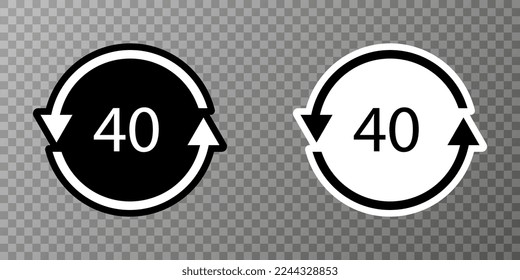 Plastikrecyclingsymbol FE 40, Plastikverpackung. Vektorgrafik