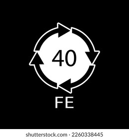 Símbolo de reciclado de plástico FE 40, Envolver plástico. Ilustración vectorial