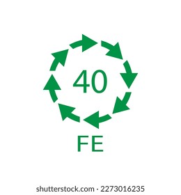 Símbolo de reciclado de plástico FE 40, Envolver plástico. Ilustración vectorial