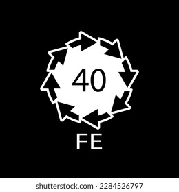 Plastic recycling symbol FE 40, Wrapping Plastic. Vector Illustration