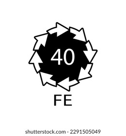 Plastic recycling symbol FE 40, Wrapping Plastic. Vector Illustration