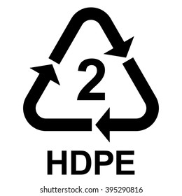 Plastic recycling symbol HDPE 2 , Plastic recycling code HDPE 2 , vector illustration