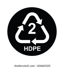 Plastic recycling symbol HDPE 2. Vector illustration