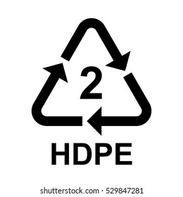 Plastic recycling symbol HDPE 2 , Plastic recycling code HDPE 2 , vector illustration.