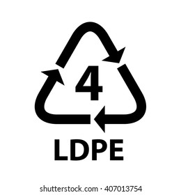 Plastic recycling symbol LDPE 4 . Vector illustration