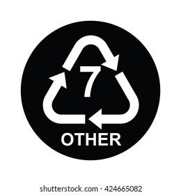 Plastic recycling symbol OTHER 7. Vector illustration