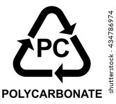 Plastic recycling symbol PC - POLYCARBONATE, vector illustration