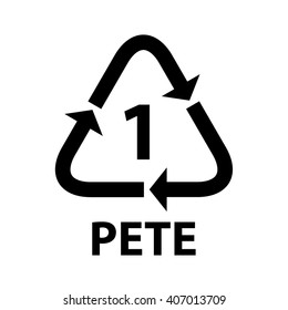 Plastic recycling symbol PETE 1 . Vector Illustration