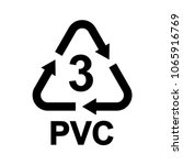 Plastic recycling symbol PVC 3, Resin identification code Polyvinyl chloride, vector illustration