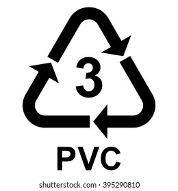 Plastic recycling symbol PVC 3 , Plastic recycling code PVC 3 , vector illustration