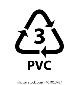 Plastic recycling symbol PVC 3 . Vector illustration