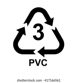 Plastic recycling symbol PVC 3 . Vector illustration