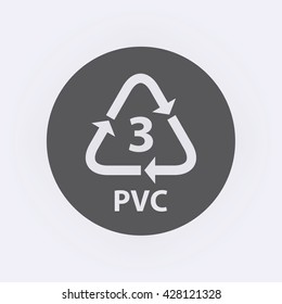 Plastic recycling symbol PVC 3 . Vector illustration
