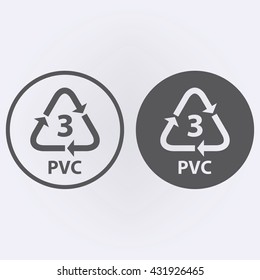 Plastic recycling symbol PVC 3 . Vector illustration